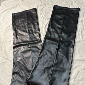 black leather pants